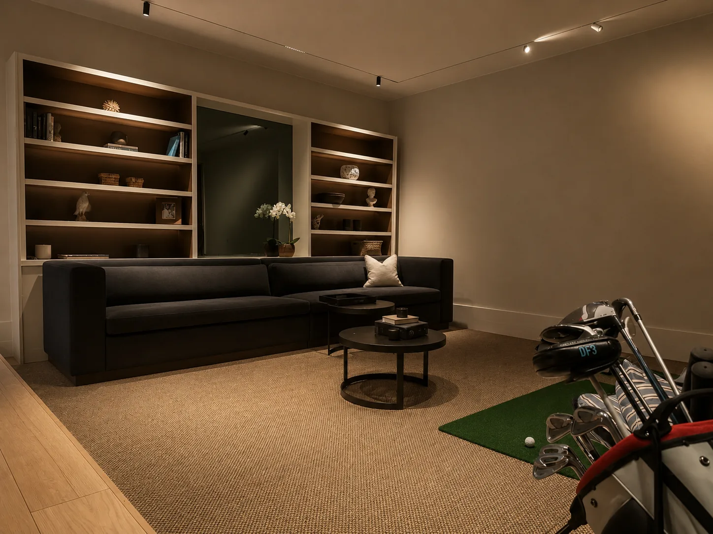 Kjeller tilrettelagt for golfsimulator