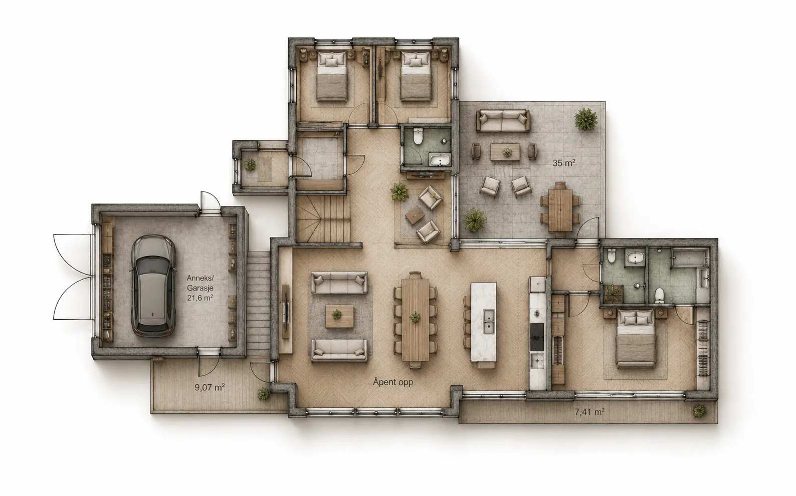 Plantegning hovedplan Varden 8